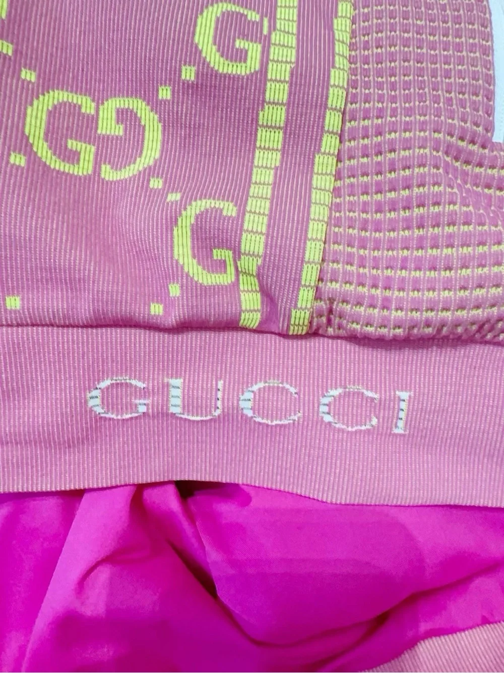 š©steal Gucci Pink and Yellow GG Logo Kids Zip Hoodie Jacket - Picture 4 of 6